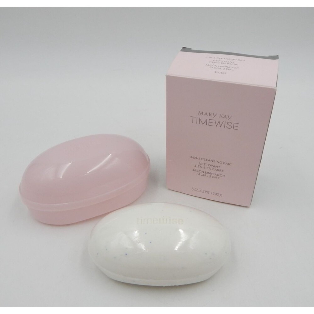 Mary Kay TimeWise 3-IN-1 Cleansing Bar Soap Dish NIB Sealed Bar 150403 NOS